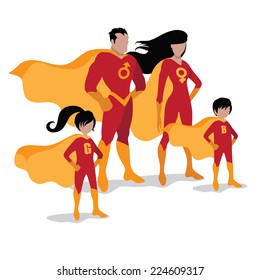 Family Superheroes Jpg Or EPS 10 Vector