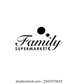 Family supermarket logo minimalist symbols