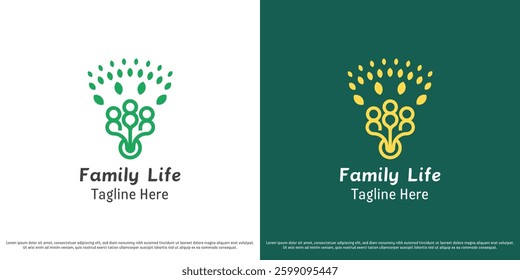 Family support logo design illustration vector. Happy family silhouette people person relationship feel trust care support. Simple minimal feminine calm icon symbol.