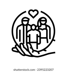 family support mental health line icon vector. family support mental health sign. isolated contour symbol black illustration