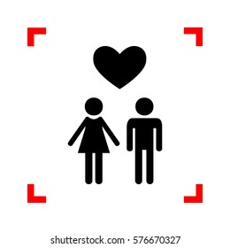 Family symbol with heart. Husband and wife are kept each other`s