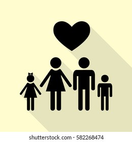 Family Symbol Heart Husband Wife Kept Stock Vector (Royalty Free) 582268474