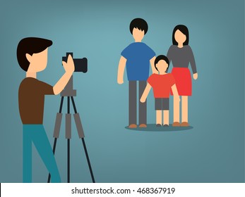 family taking photo