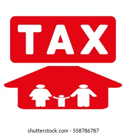 Family Tax Pressure vector icon. Flat red symbol. Pictogram is isolated on a white background. Designed for web and software interfaces.