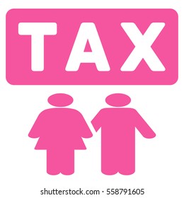 Family Tax Pressure vector icon. Flat pink symbol. Pictogram is isolated on a white background. Designed for web and software interfaces.