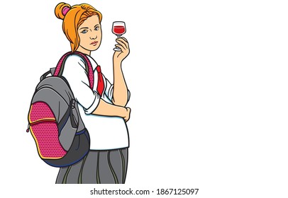 Family and teenager girl pregnant Concept.. The various illustration, shape, line, art, pattern, retro style in vector isolated on background.