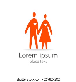 Family - template logo design. Vector sign.