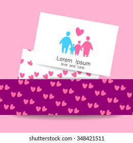 Family - template logo and icons. Vector design for corporate identity. The idea for the social sign.