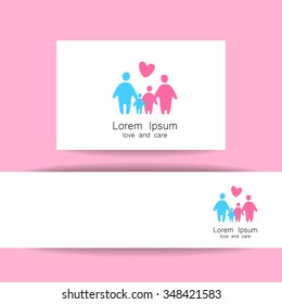 Family - template logo and icons. Vector design for corporate identity. The idea for the social sign.
