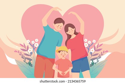 Family than love, health insurance, family portrait, insurance, vector illustration
