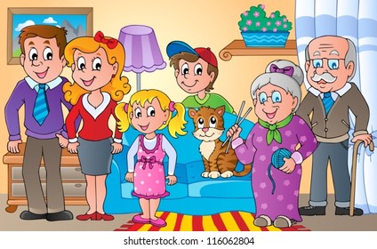 Family Theme Image 2 Vector Illustration Stock Vector Royalty Free Shutterstock