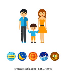 Family therapy vector icon