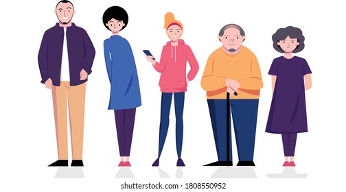 family of three generations character set