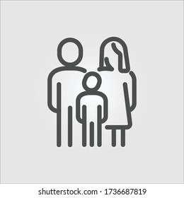 Family of three isolated icon