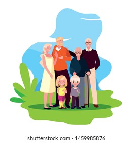family together members in the outdoors