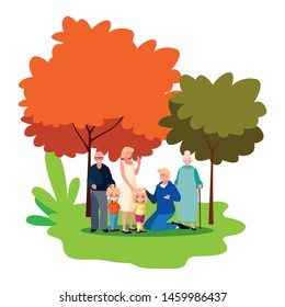 family together members in the outdoors