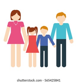 family together members traditional vector illustration eps 10