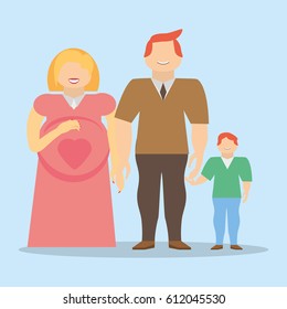 family together pregnancy son smile