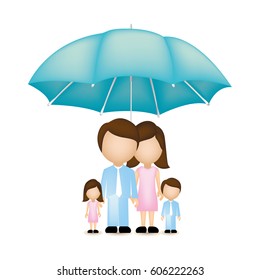 family together with umbrella icon, vector illustration design