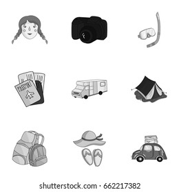 Family, family traditions, recreation. Family life.Family holiday icon in set collection on monochrome style vector symbol stock illustration.