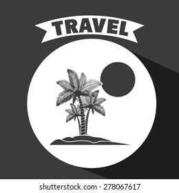 Family travel design over black background, vector illustration
