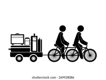 Family travel design over white background, vector illustration