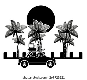 Family travel design over white background, vector illustration