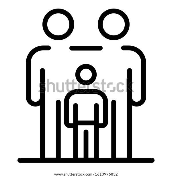 Family travel\
insurance icon. Outline family travel insurance vector icon for web\
design isolated on white\
background