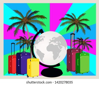 Family travel vacation banner decor