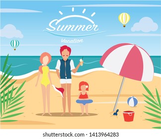 Family travel for vacation summer in the holiday.