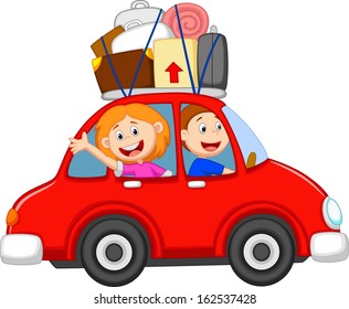 Family traveling with car