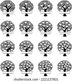 Family Tree 2-16 Members Isolated Set Vector Outline 