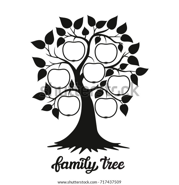 Download Family Tree Apple Tree Silhouette Hand Stock Vector (Royalty Free) 717437509