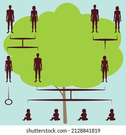 Family Tree Blank Diagram Three Tiered