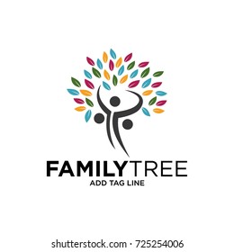 Family tree concept icon logo template