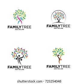 Family tree concept icon logo template