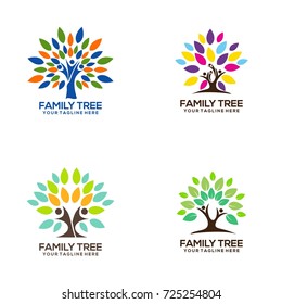 Family tree concept icon logo template