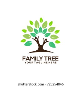 Family tree concept icon logo template