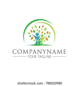 Family tree concept icon logo template
