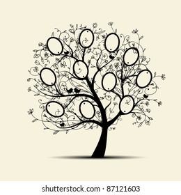 Family tree design, insert your photos into frames