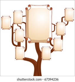 Family tree with empty emblems