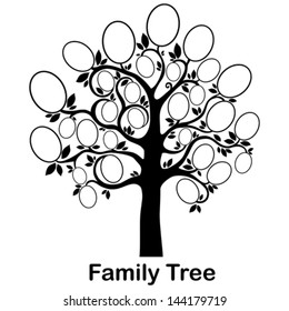 Family tree - frames empty for your input. Vector Illustration