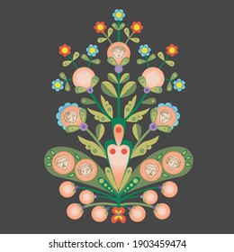 Family tree. Genealogical tree on a grey background.