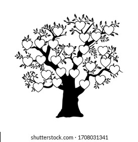 The family tree genealogical silhouette is a template for home household history creativity and domestic albums of photos and homework creativity.