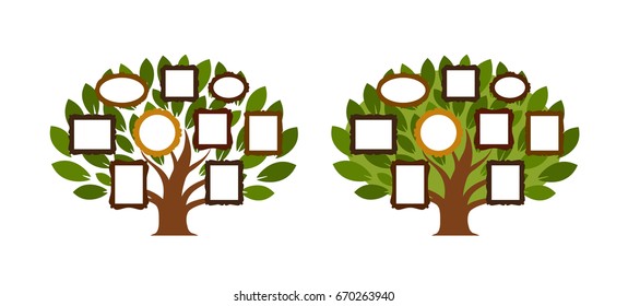 Family tree, genealogy icon or logo. Cartoon vector illustration