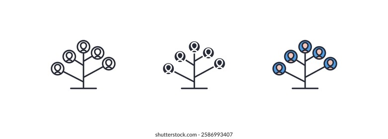 Family Tree icon. Family Tree Symbol sign for mobile concept and web design. Vector icon, Logo illustration, Vector graphics