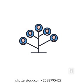 Family Tree icon. Family Tree Symbol sign for mobile concept and web design. Vector icon, Logo illustration, Vector graphics