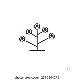 Family Tree icon. Family Tree Symbol sign for mobile concept and web design. Vector icon, Logo illustration, Vector graphics