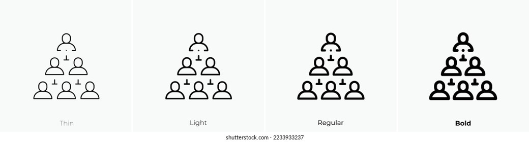 family tree icon. Thin, Light Regular And Bold style design isolated on white background