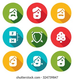 Family tree icons set. Vector Illustration.